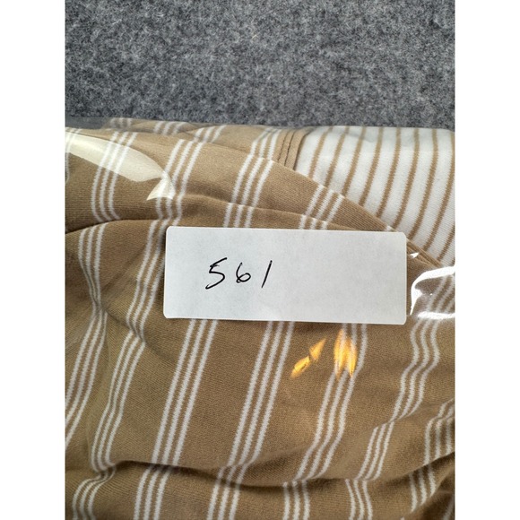 Lake Tan White Stripe Knit Cropped Wide Leg Lounge Pants Women L - Picture 13 of 13